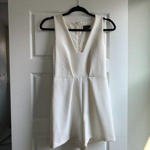 Topshop White Pleated Work Romper